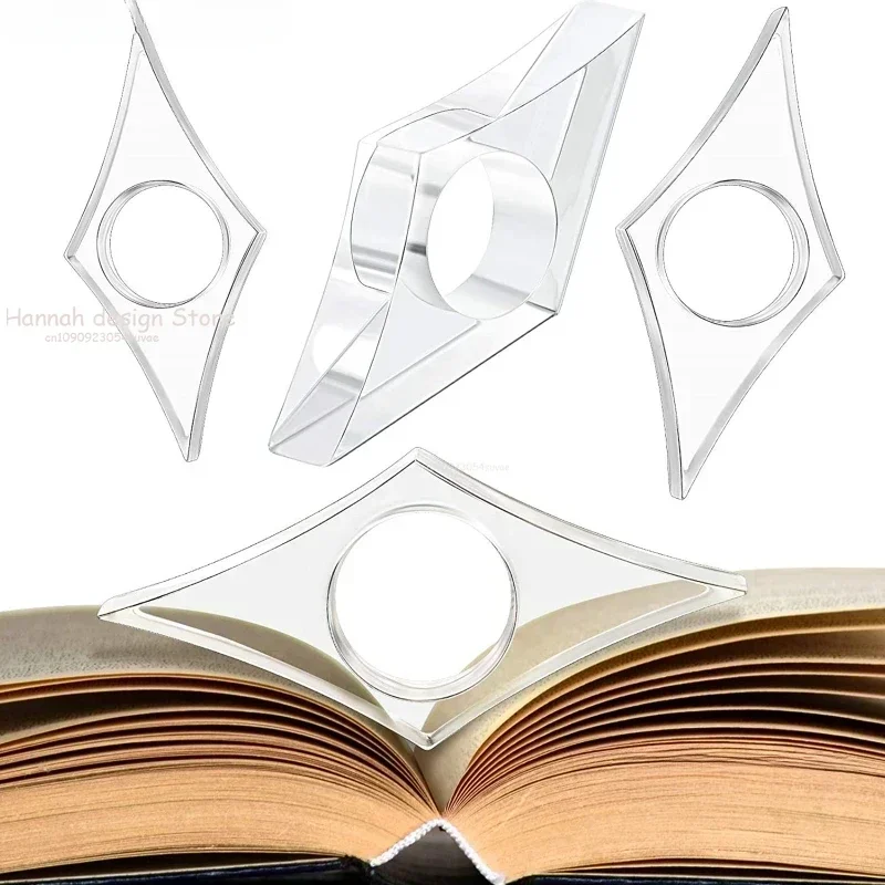 Esparcidor de página práctico, soporte para libros con pulgar, marcapáginas acrílico, ayudante de lectura para ratones de biblioteca, profesores, estudiantes, niños y adultos, 1 unidad
