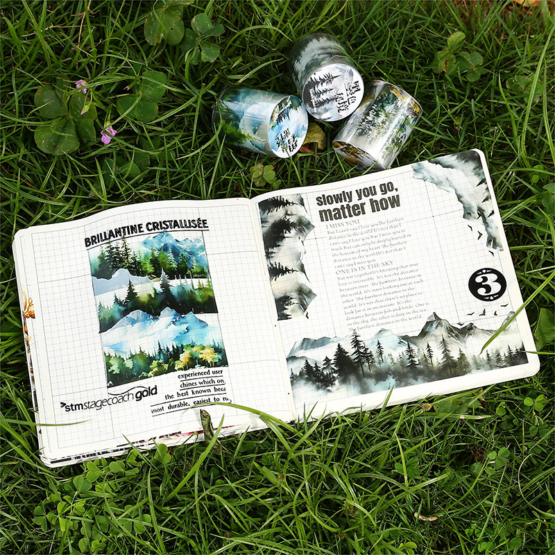 Mr. paper-DIY、DIY、DIY、DIY、風景、森、6つのスタイル、200cmの装飾ステッカーテープ