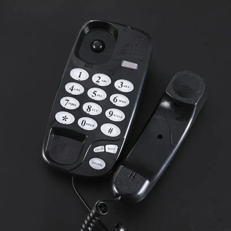 Telepon Dinding 34yc Telepon Dinding Darat Tetap dengan Panggilan Mute dan Redial