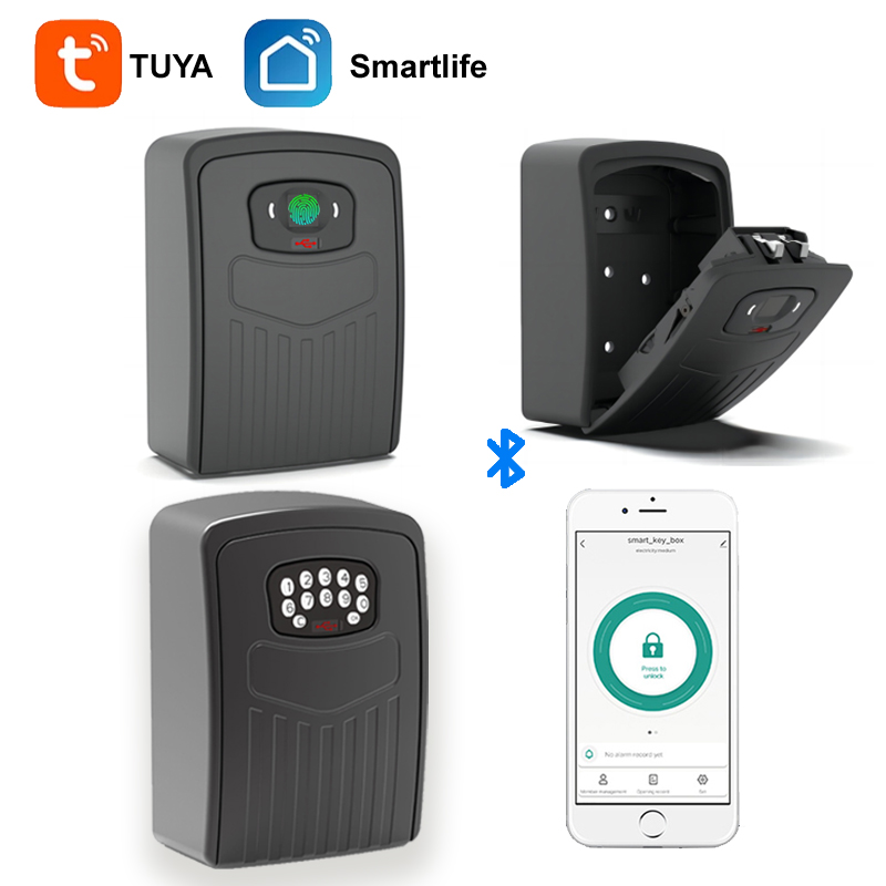 Tuya Wand Schlüssel box Finger abdruck/Passwort entsperren Smart Key Speicher geheime Box Bluetooth Smart Life App Home Safe Lockbox