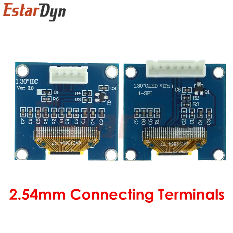 Módulo OLED RoHS de 1,3 pulgadas Blanco/azul SPI/IIC I2C Comunicar Color 128X64 Módulo de pantalla LED LCD OLED de 1,3 pulgadas Módulo OLED de 1,3"