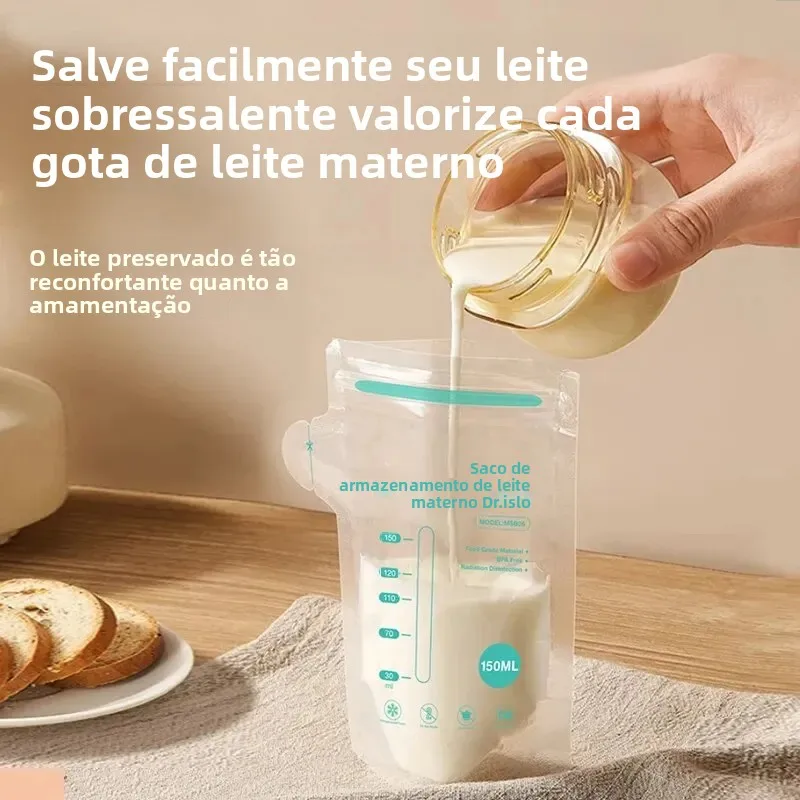 30 unidades 150/250ML Saco de armazenamento de leite materno descartável de pequena capacidade Saco de armazenamento de leite congelado sem BPA