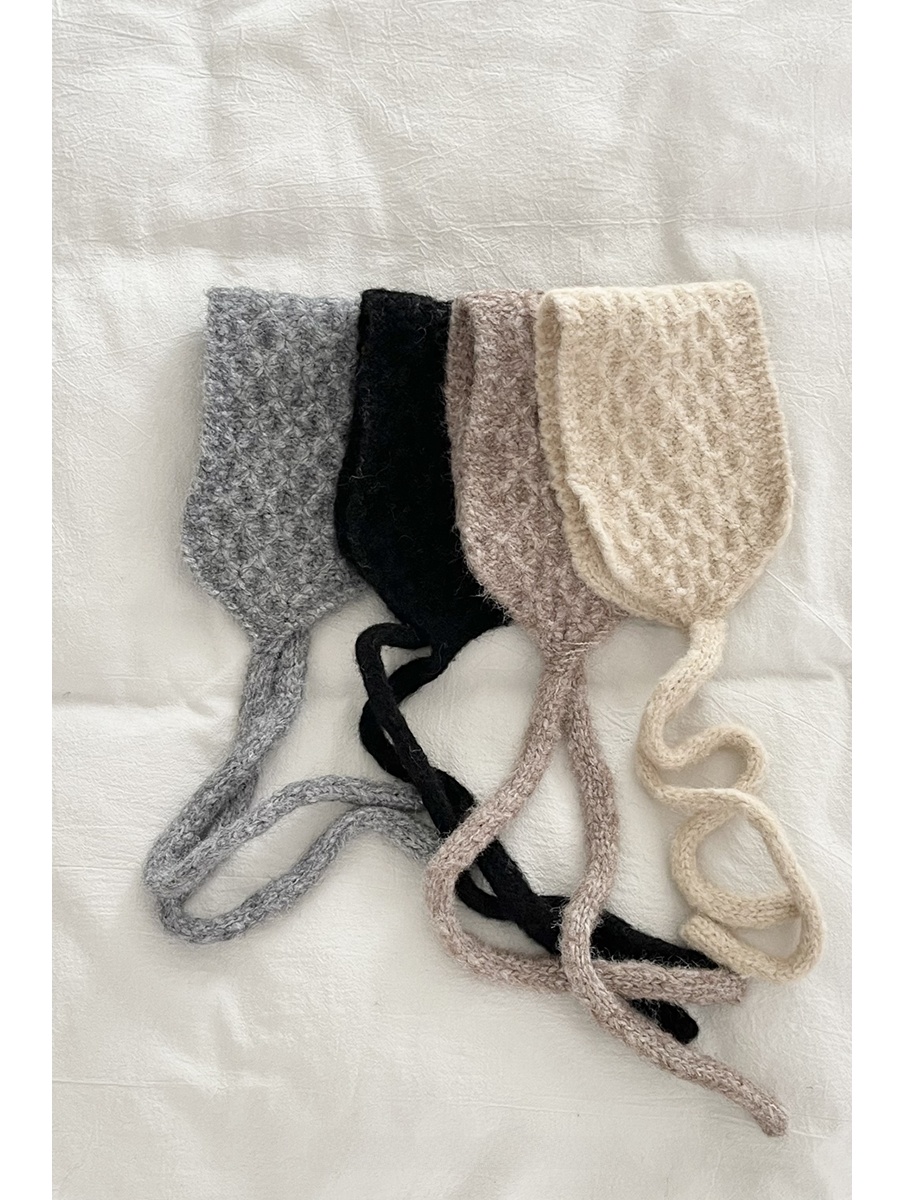 Protetores de Orelha de Inverno Tricotados para Mulheres, Favoritos dos Blogueiras, Coberturas Quentes com Laços, Almofadas d...