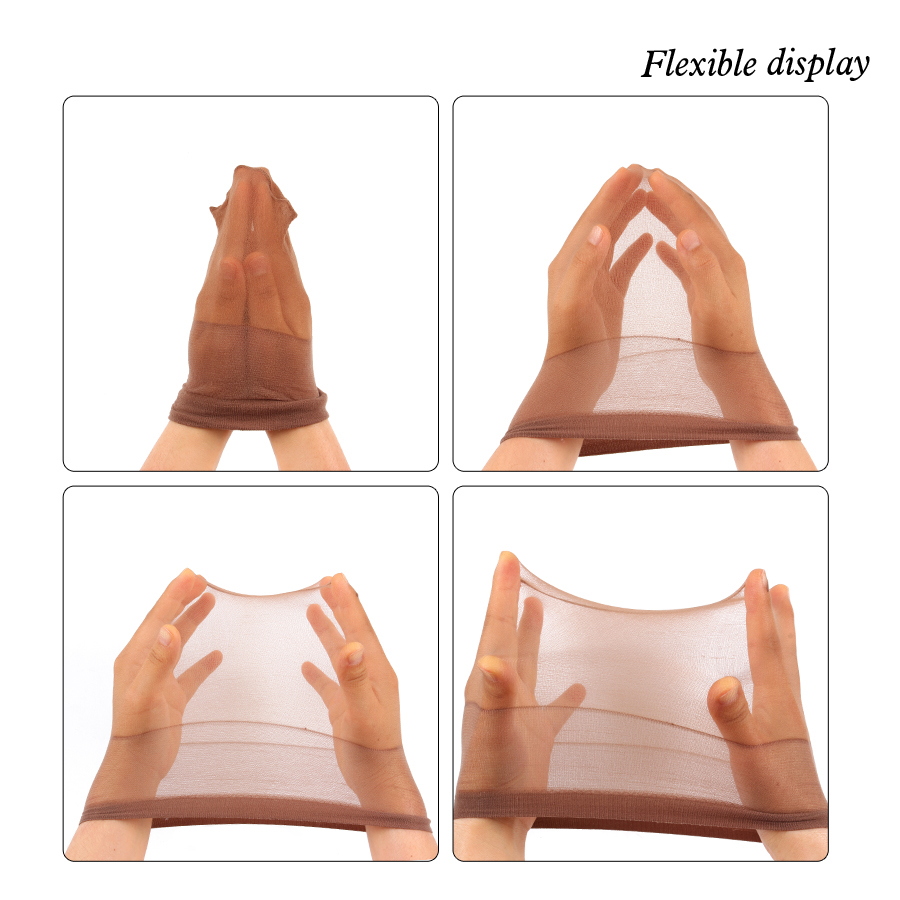 Yajukai Nieuwe Kous Cap Voor Pruiken 2 Stuks Goedkope Haarnet Voor Pruiken Kaal Cap Beige Bruin Nylon Kous Pruik cap Rekbare Haar Cap