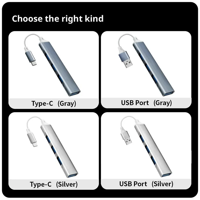 HUB USB tipo C MINI USB3.1 Multi 4 porte 4 in 1 adattatore Splitter in lega di alluminio OTG per Notebook Samsung Macbook Pro Air PC