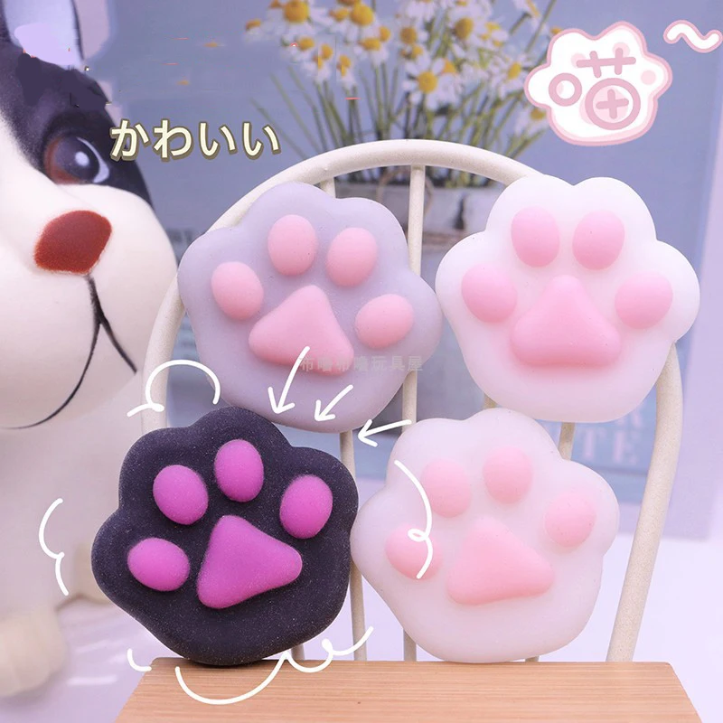 3pcs Kawaii Mini Squishy Cat PAW Pinch Squeeze ของเล่นน่ารัก Cat PAW สัตว์ Dango Fidgeting เด็ก Sensory ของเล่นสาวของขวัญราคาถูก Stuff