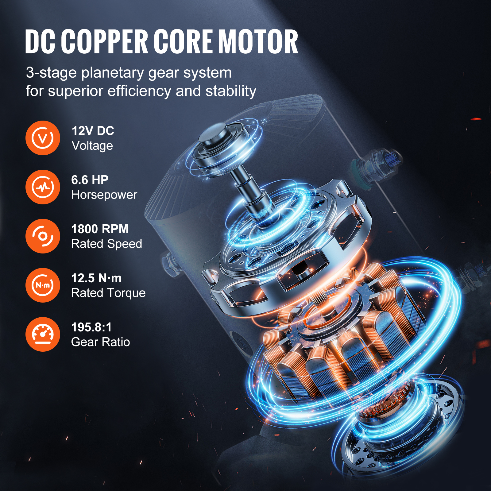 VEVOR Verricello elettrico per camion da 13500 libbre con corda sintetica da 80 piedi, telecomando wireless e cablato per il traino SUV fuoristrada