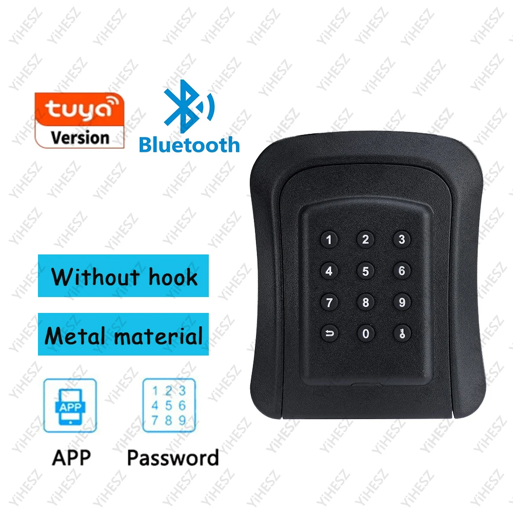 Tuya TTlock Smart Key Box, IP65 Impermeável, Anti-Roubo, Cofre de segurança, Inteligente, Liga de zinco, Suporte na parede, Senha
