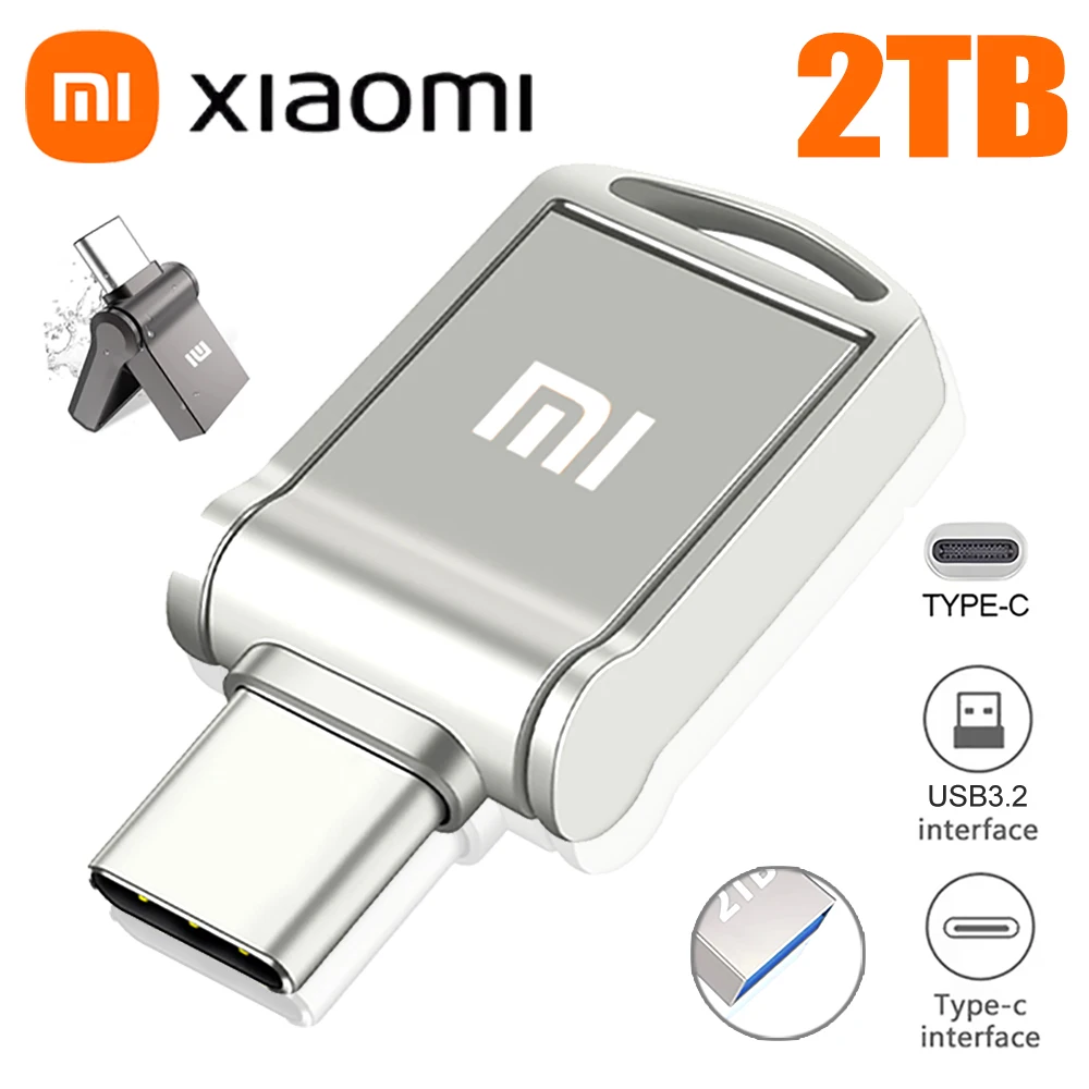 Xiaomi USB 3.2 2TB Flash Drive High Speed USB 512GB 1TB Type-C Interface Dual-Use Flash Memory Stick For Mobile Phone Computer