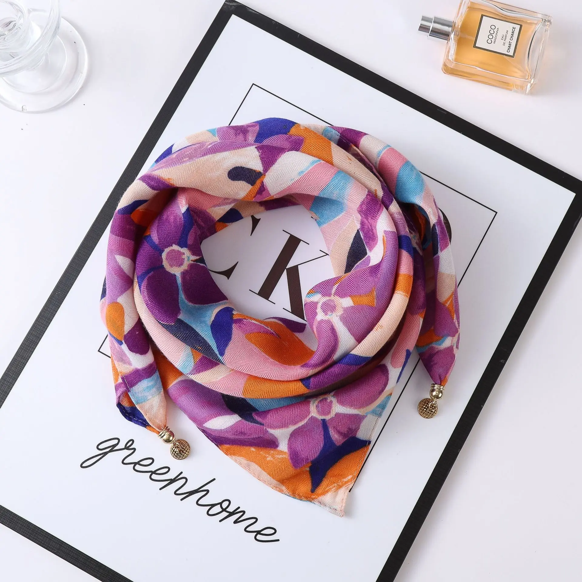 Nuevas bufandas cálidas versátiles para protección del cuello, bufanda versión coreana, bola, hebilla magnética, silenciador de seda de simulación, regalo de fiesta