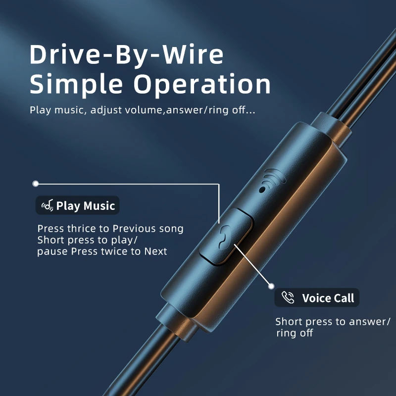 Awei PC-7/PC-7T Wire-controlled Earphone 3.5 mm / Type-C In-ear With Microphone Hands-free Calling Headphone For Xiaomi Samsung