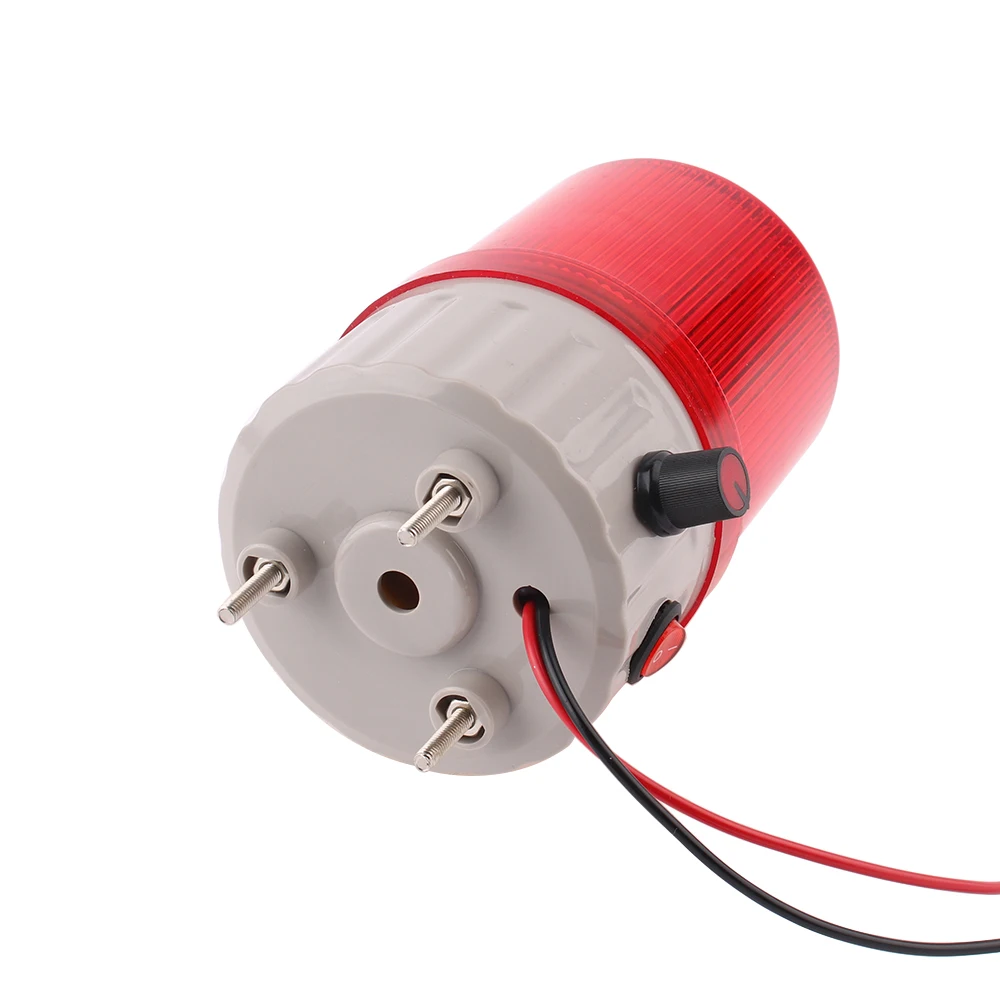 Volume Adjustable Alarm Light Rotating Flashing LED Lamp With Sound Warning Light 220V24V Light On Off Red