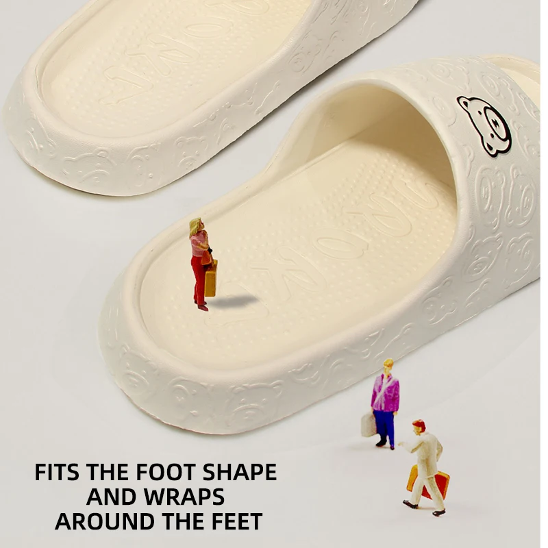 Chinelos de EVA para uso doméstico de verão para mulheres com design fofo de desenho animado sapatos confortáveis para ambientes internos