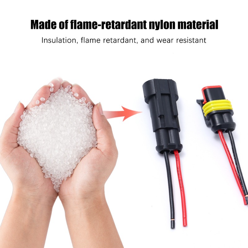 Conector à prova d'água para carro, 2 pinos, auto, motocicleta, scooter, marinho, à prova d'água, macho, fêmea, conector elétrico com fio