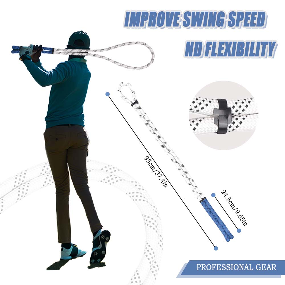 Portable Golf Swing Trainer Rope - Golf Swing Power & Gesture Correction Rope for Beginners - Perfect for Golf Swing Practice