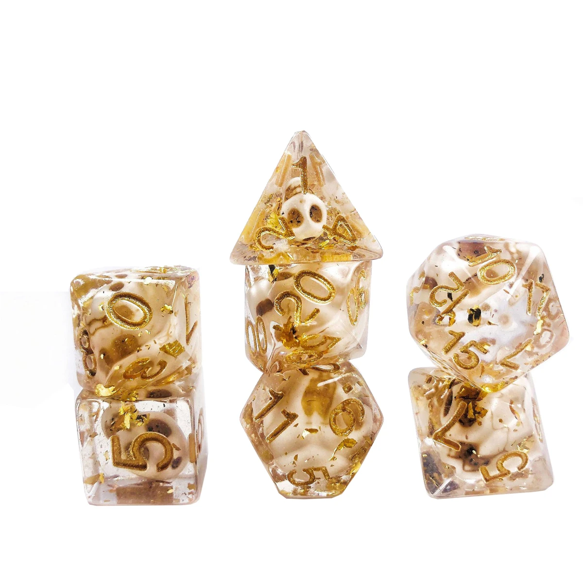 New 7 Pieces Acrylic Polyhedral Dices Set Bar Toys Filled With Ducks D6 Data D8 D10 D12 D20 Dice Role For TRPG DND Accessories