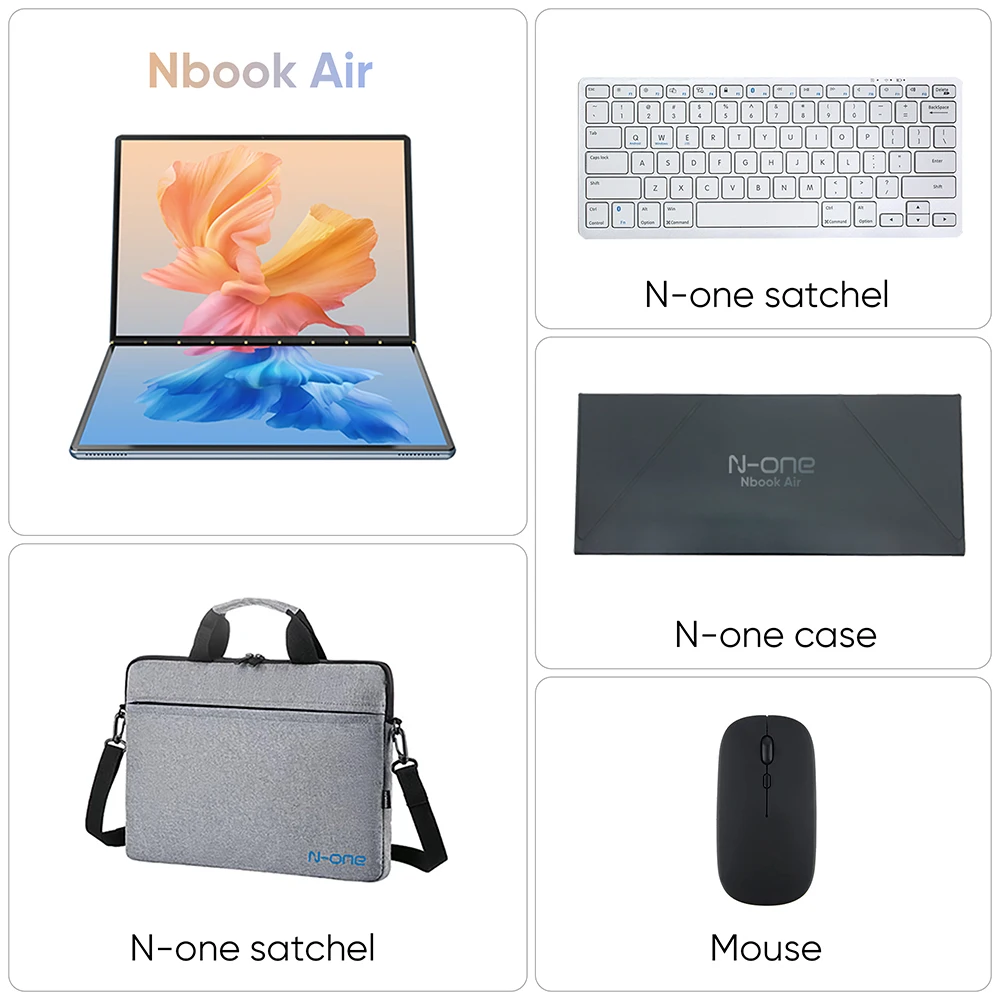 N-ONE Nbook Air Dual Laptop da 13,5 pollici Intel N100 16G DDR5/512GB M.2 SSD 2.5K Doppio touch screen 2 in 1 Tablet PC Computer da ufficio