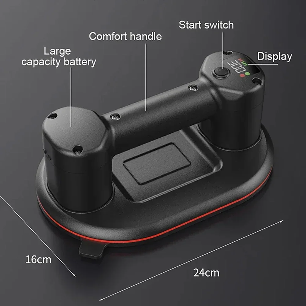 New Intelligent Display Industrial Grade Electric Vacuum Suction Cup 300KG Load Heavy Duty Granite Tile Glass Lifter