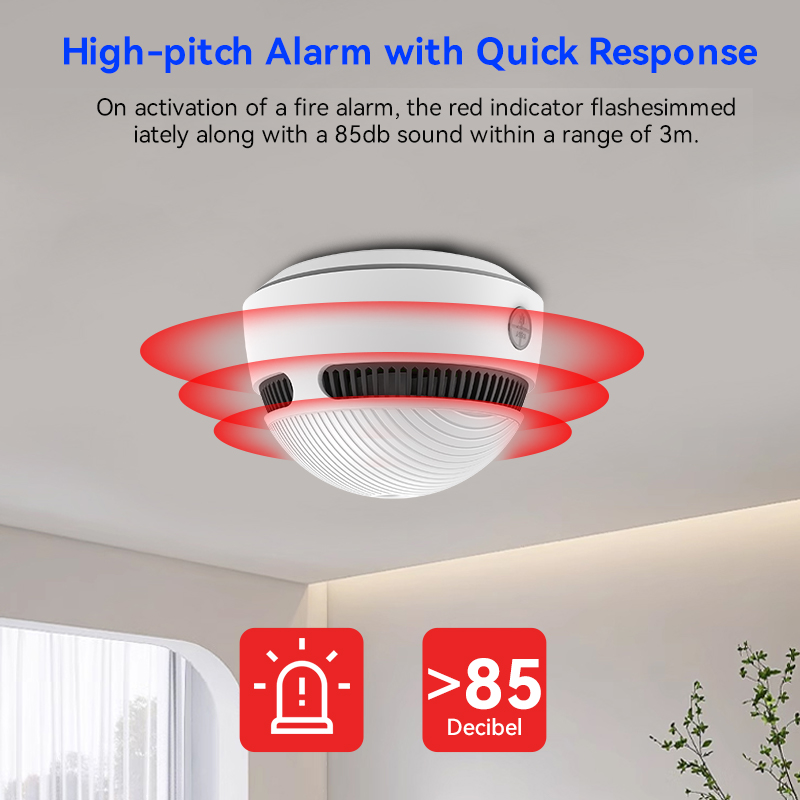 XUK Smoke detector fire alarm detector Independent smoke alarm sensor for home office etc Security photoelectric smoke alarm