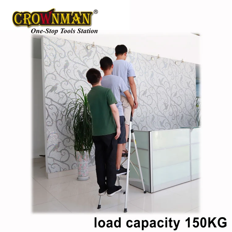 Strumenti di decorazione Scala a 4 gradini per uso domestico Scala pieghevole in alluminio multiuso Scala in alluminio pieghevole a gradini larghi