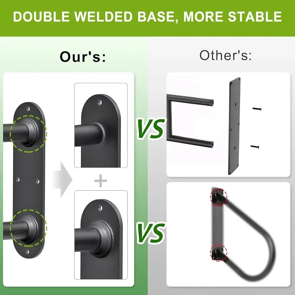 Outdoor Wall Mount Handrails U Shape Safety Rails Indoor Outdoor Stairs 17'' No Assembly Required Non Slip Design Reinforced