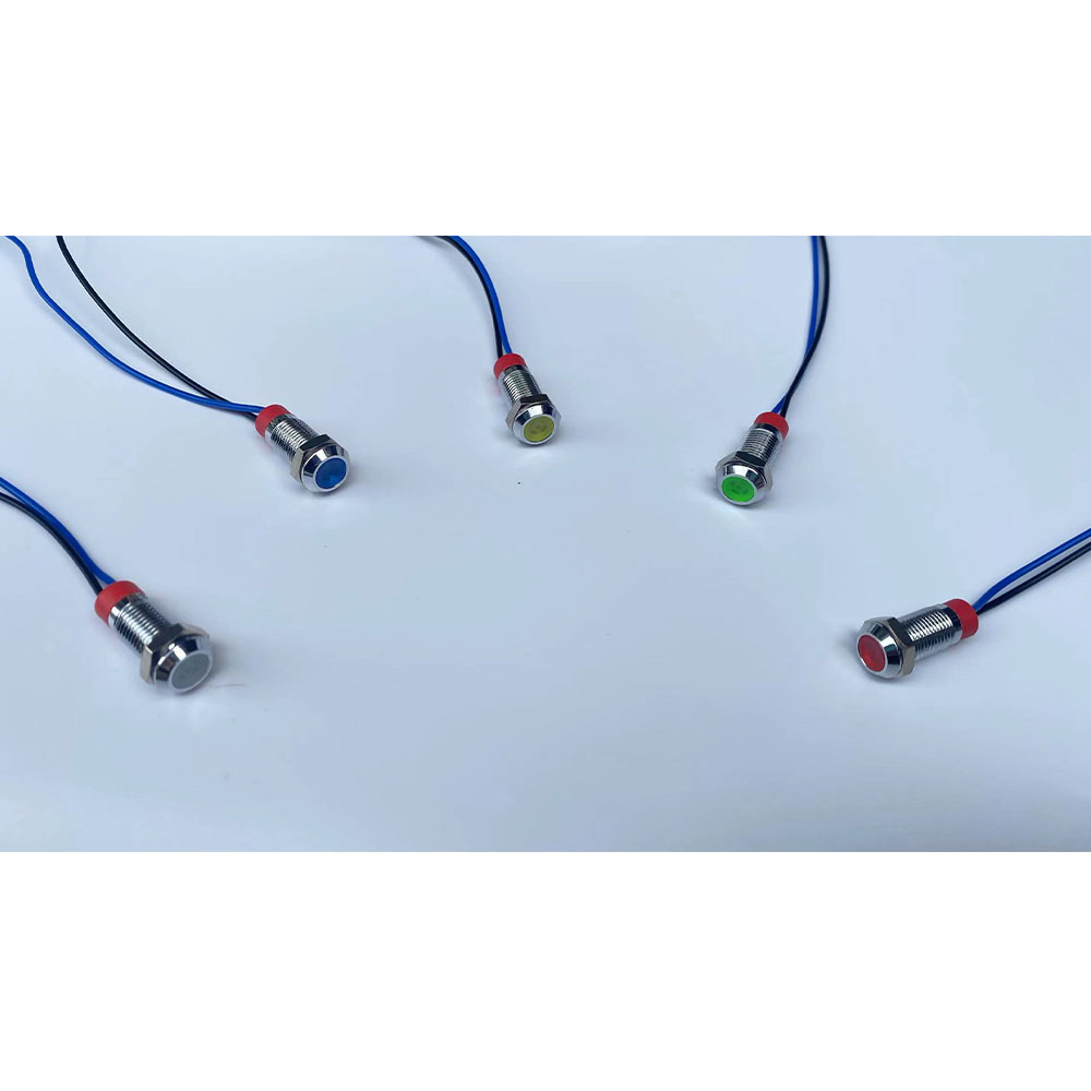 6mm 8mm 10mm 12mm 16mm Metal LED Warning indicator light Waterproof IP67 Signal Lamp Pilot Wires switch 3V 5V 12V 220V Red Blue