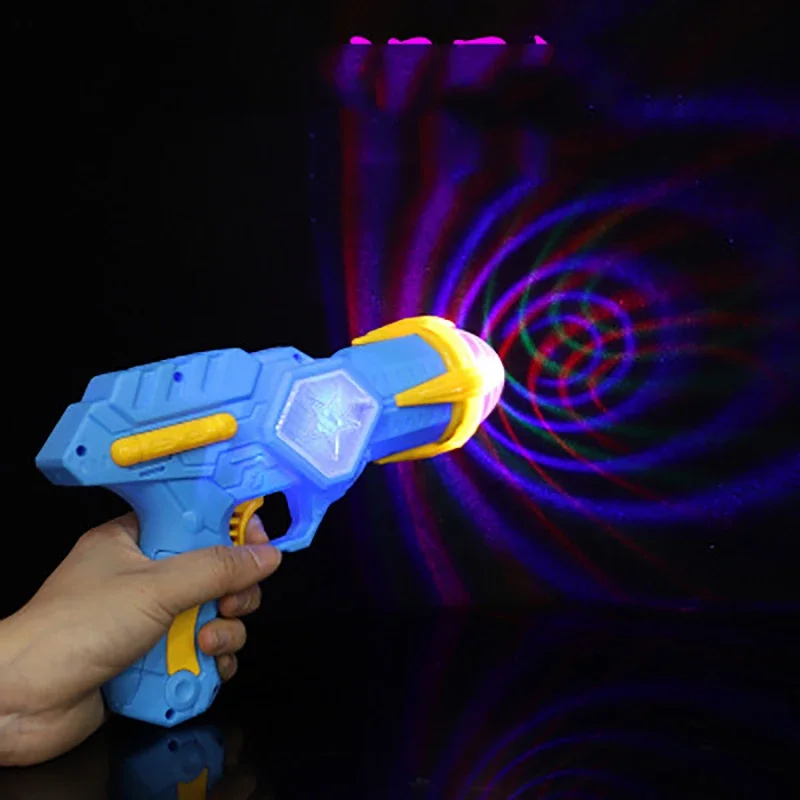 Large Outdoor Kids Electric Toy Gun Shiny Projection Cool String Lighting Rotating Dynamic Music Boy Interactive Holiday Gifts