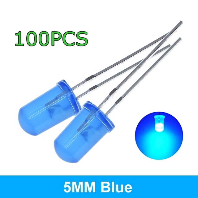 BoRui 5 Farben x 20 Stück = 100 Stück F5 5 mm rund gelb weiß rot grün blau diffuses rundes DIP-Dioden-LED-Lampenlicht