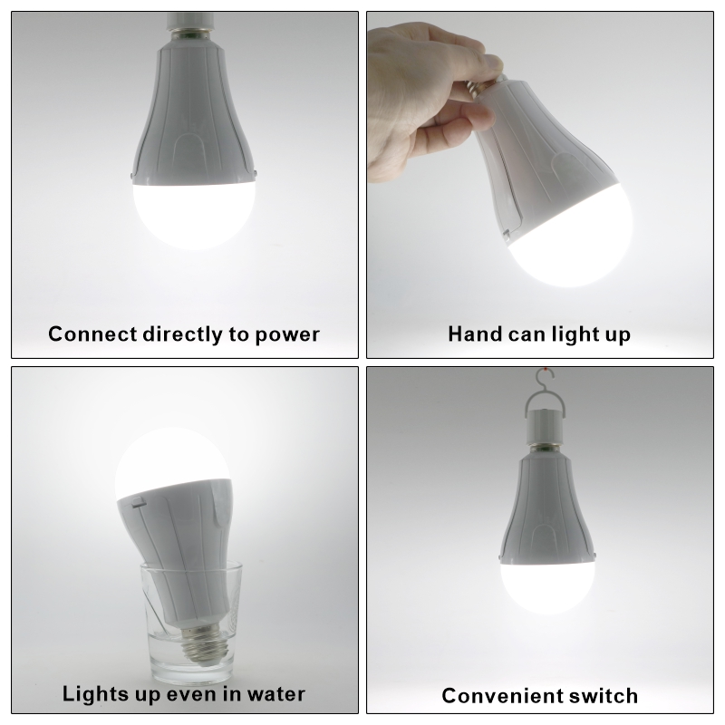 LED Emergency Light Bulb E27 15w 1600mAh 85-265V Rechargeable Bulb for Home Power Failure Camping Tent Porch Garden Lamp