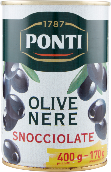 Nere Snocciolate 400g schwarze Oliven-Ponti