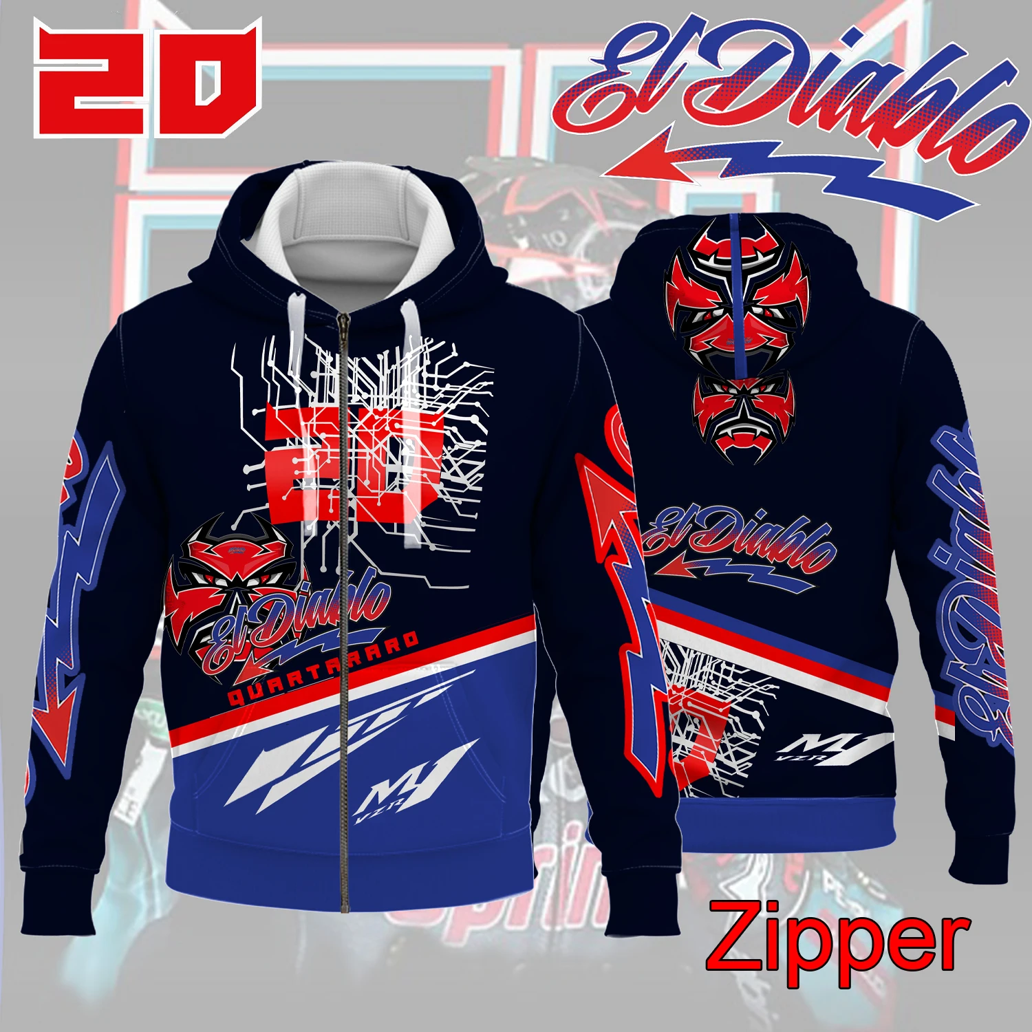 Fabio Quartararo 20 Driver Motorcycle Racing Team Mannen Rits Hoodie Mode Vrouwen Sweatshirt Herfst Sport Kinderen Jas Jas