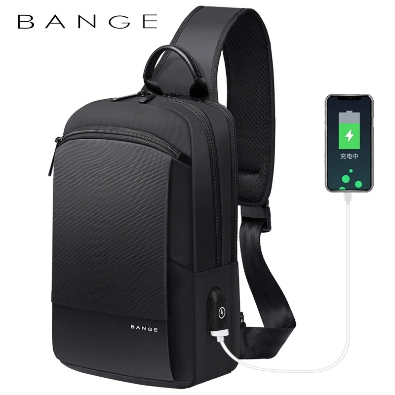 BANGE Homens Viagem À Prova D 'Água Casual Masculino Peito Esportes Packs Mensageiro Bolsa de Ombro Meninos Correndo para iPad mini