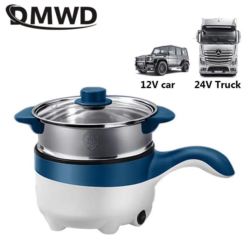 2L Multicooker Dùng Cho Xe Ô Tô, Xe Tải 12V 24V Không Dính Cơm Điện Hấp Thực Phẩm Xào chảo Gắn Xe Hơi Nồi Lẩu Mì Nồi Hơi