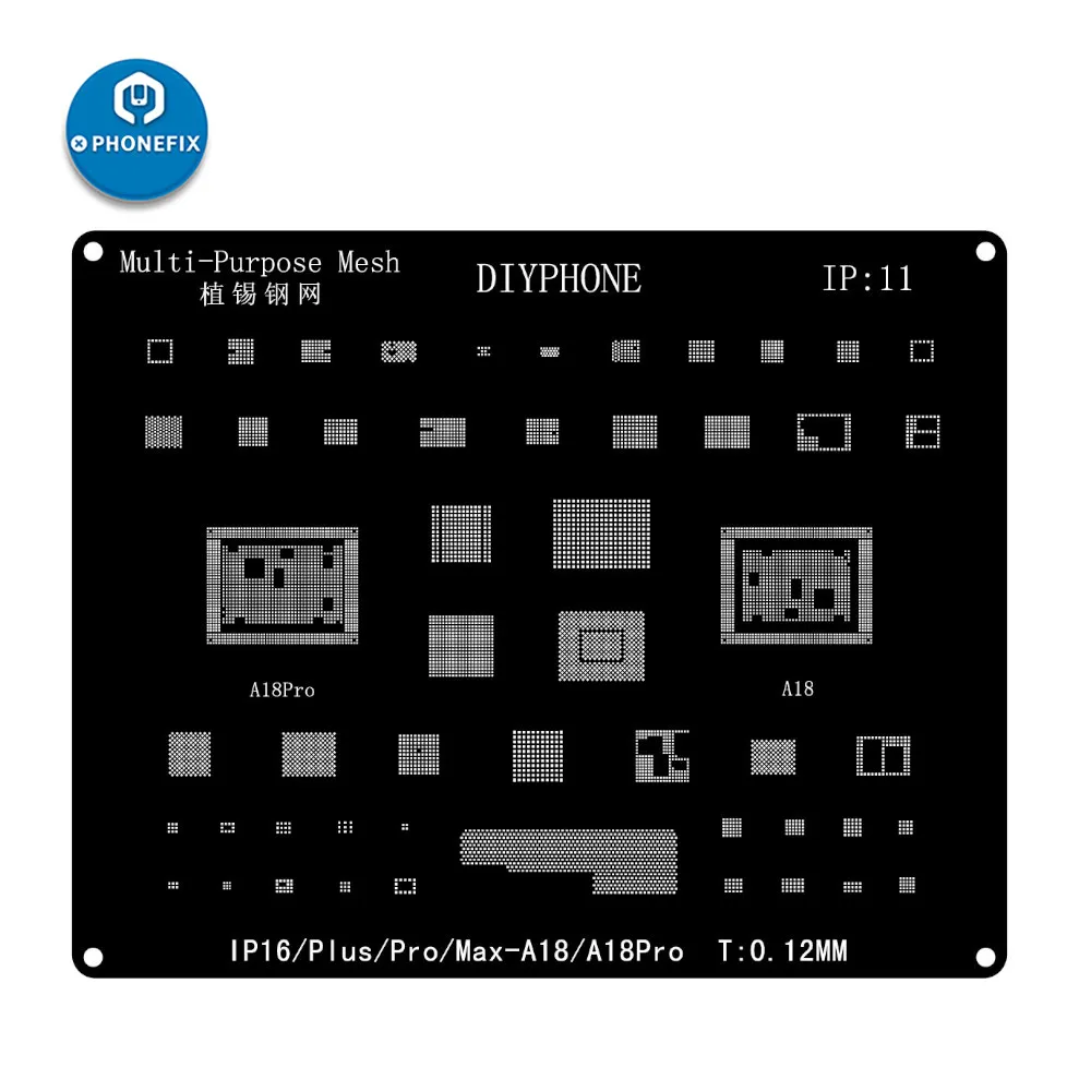 QianLi BGA Reballing Stencil Kit Cho iPhone 14 13 11 12 Pro MAX XS XR X 8P 8 7P 7 6S 6 Thép CPU Chip IC Tín Hàn Lưới