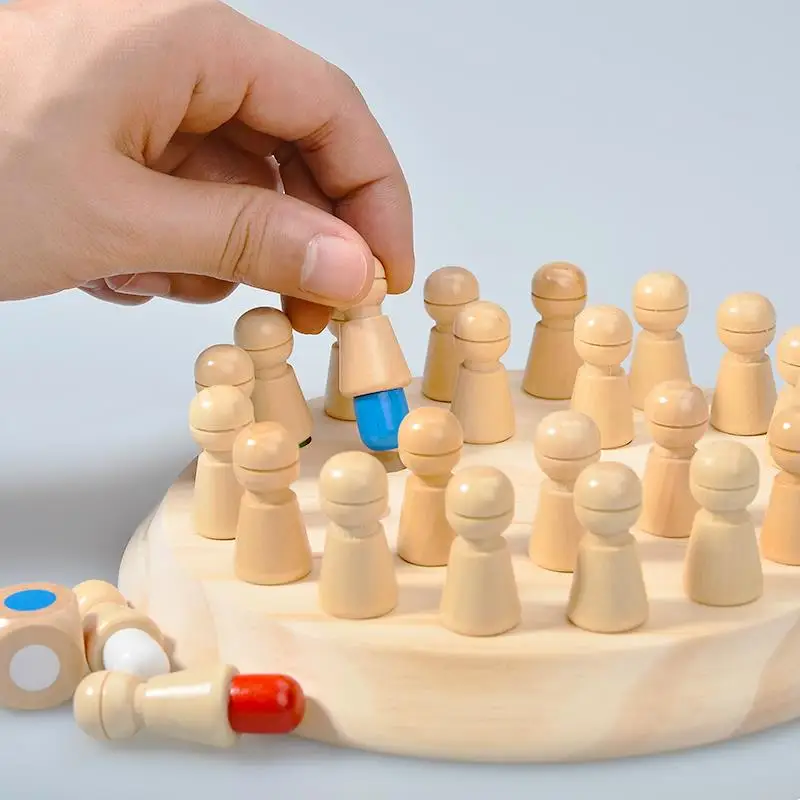 Montessori ไม้ Memory Match Stick หมากรุกเกม Logic Braintease ของเล่นสําหรับชายและหญิง Early Education การรับรู้สี