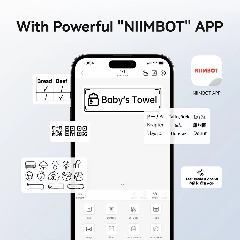 NIIMBOT papel de etiqueta adhesiva térmica para B1 B21 B3S B31 etiqueta de marcado impermeable etiqueta de precio cinta adhesiva etiqueta de precio