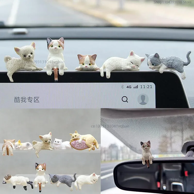 Decoración del hogar, bonitos regalos de escritorio, simulación de dibujos animados, borde colgante, gato, consola central de coche, adornos, decoración, accesorios para coche