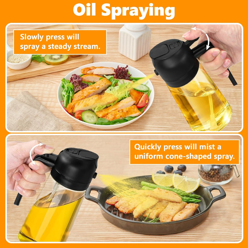 2in1 500ml plastic Oil Sprayer Oil Spray Bottle Oil Tank BBQ Kitchen Baking BBQ Picnic Kitchen Tools for Businesses