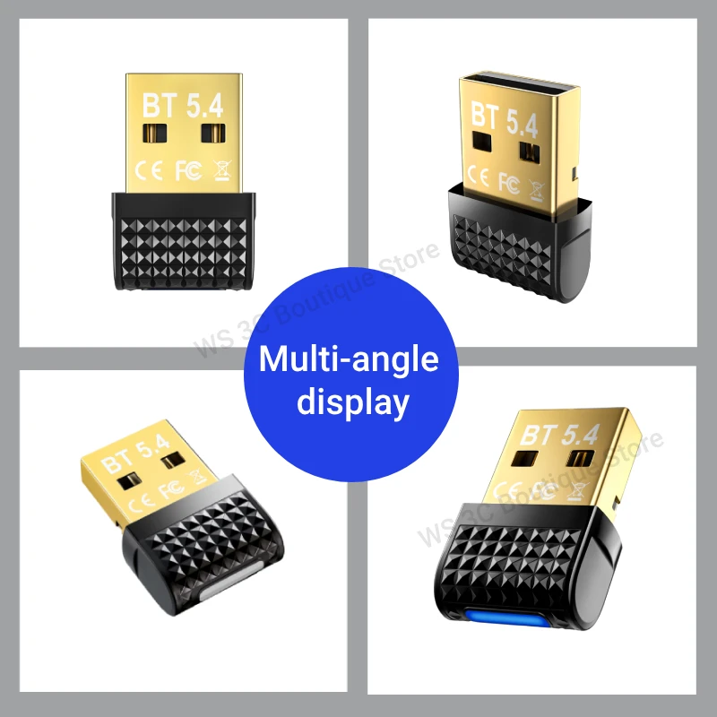 USB-адаптер Bluetooth 5.4 Bluetooth 5.3 Dongle Bluetooth-приемник и передатчик для Bluetooth-клавиатуры/мыши/наушников/динамика