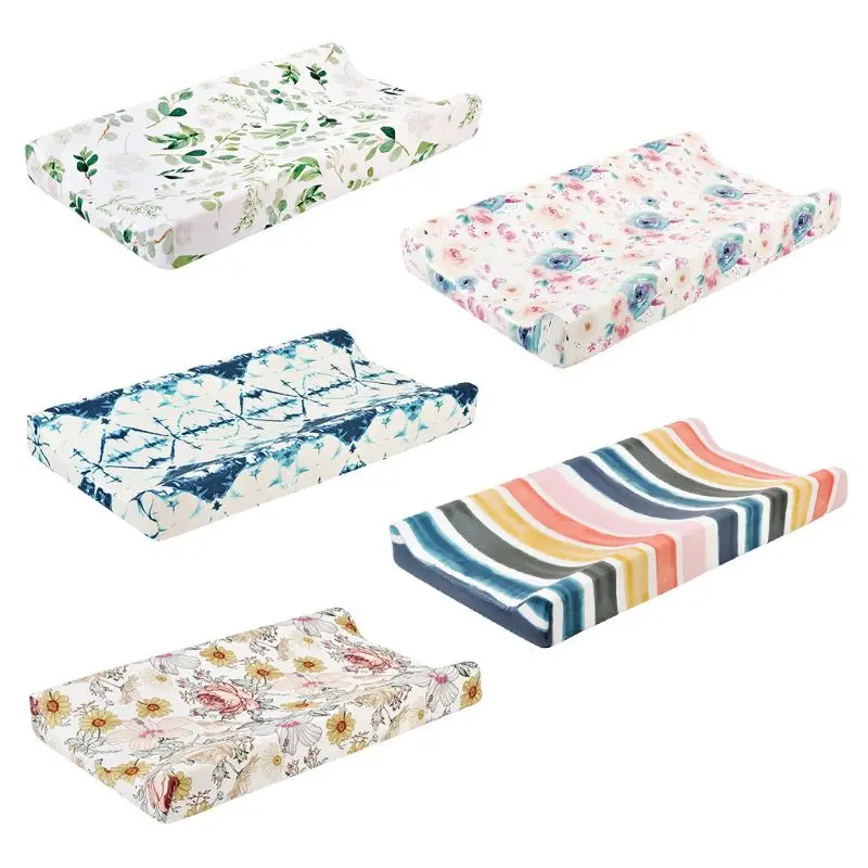 Baby-Wickelunterlage, Blumendruck, Spannbettlaken für Säuglings- oder Kleinkindbett, Kinderzimmer, Unisex,