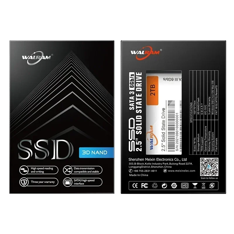 WALRAM 1 TB SSD 2.5 SATA3 SSD 512 GB 256 GB 128 GB 120 GB HHD Laptop Interne Solid State Drive 1 TB Harde Schijf Disco Voor Desktop PC