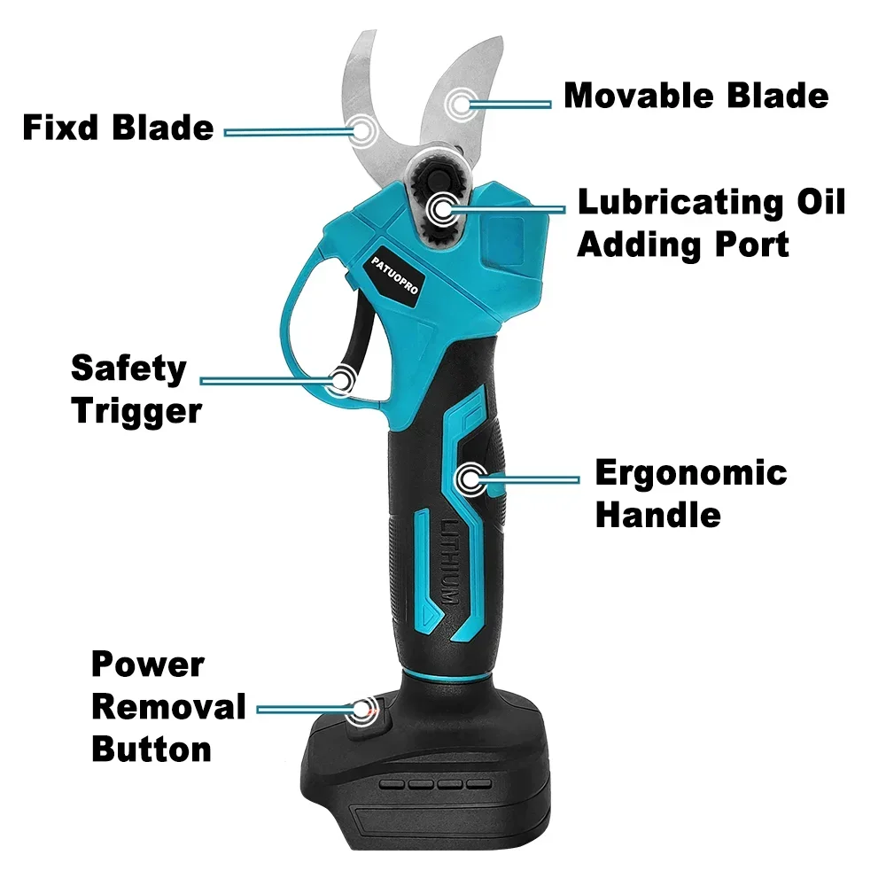 Brushless Electric Scissors Pruning Shears Handheld Cordless Pruner Tree Branch Bonsai Cutting Tool Fits Makita 18V Battery