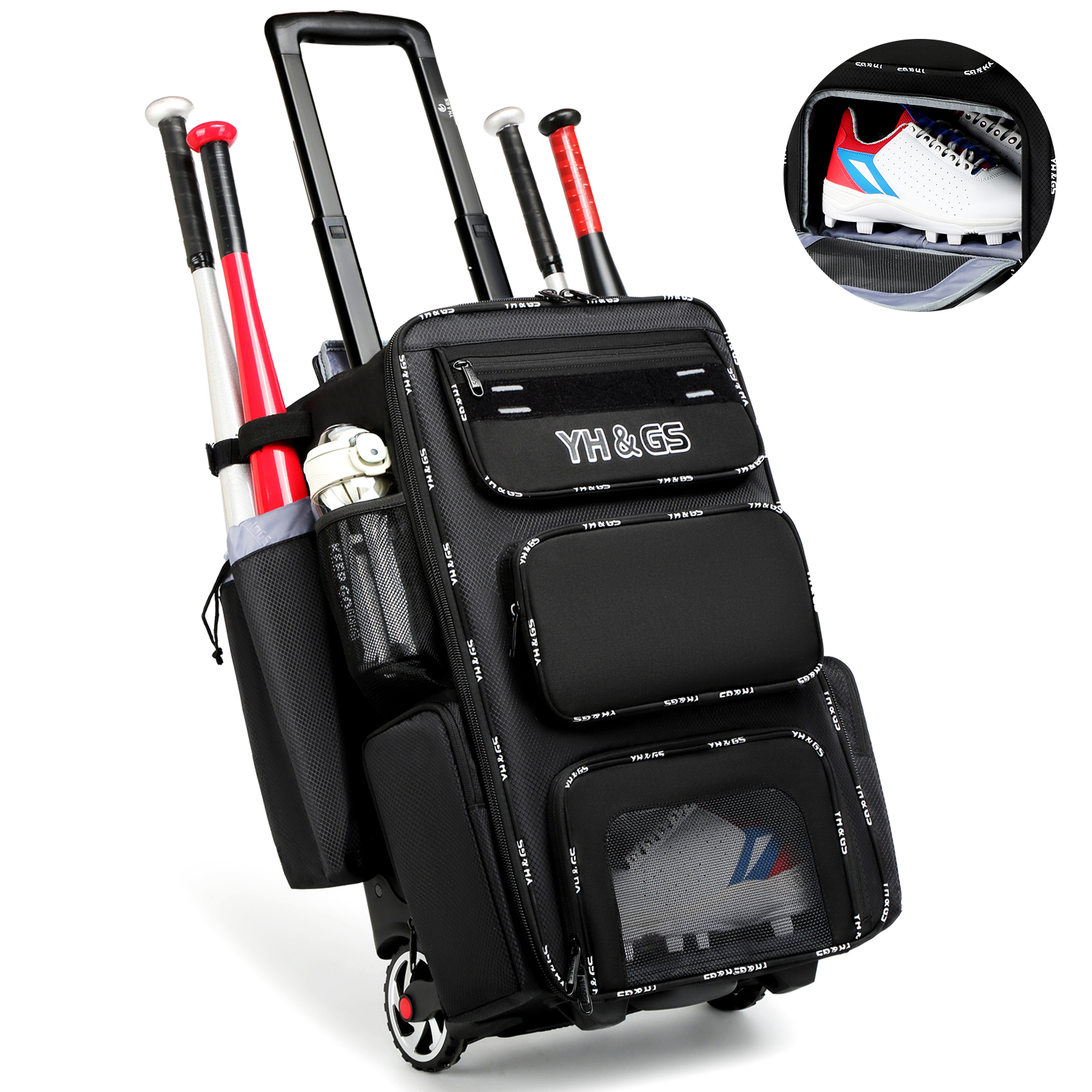 Multifuncional esportes ao ar livre trole saco de beisebol grande capacidade multi compartimento saco de beisebol juventude softball saco à prova dwaterproof água