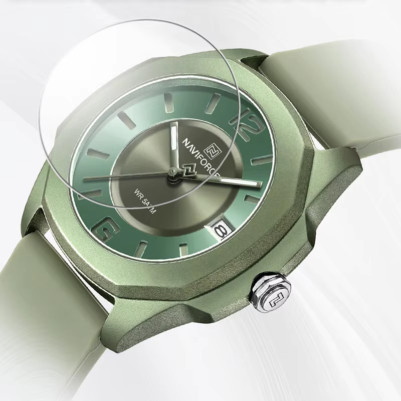 NAVIFORCE relojes deportivos informales para mujer correa de silicona suave moda clásica 30m resistente al agua indicador de fecha reloj de pulsera de regalo para mujer