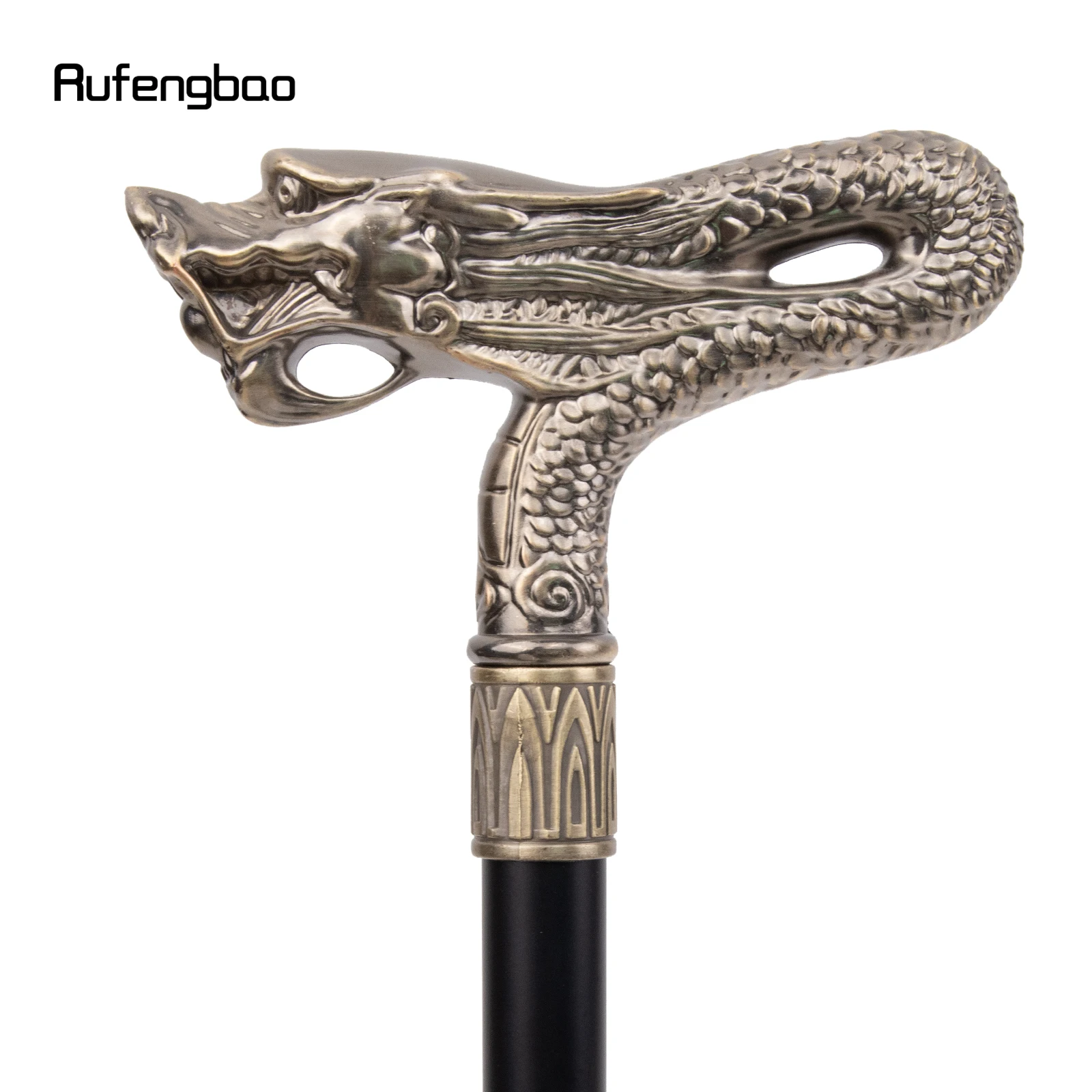 Cabeça de dragão de cobre moda bengala decorativa vara cospaly festa vintage elegante bengala crosier 92cm