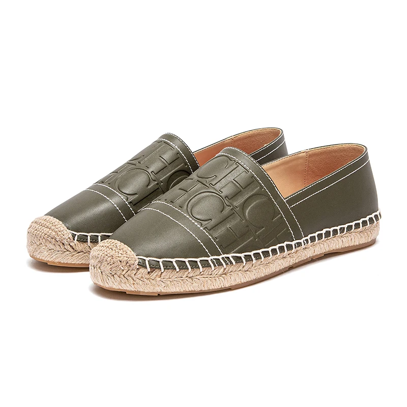 Chch sapatos de praia femininos 2025 novos antiderrapantes feitos à mão com fundo de cânhamo sapatos baixos presente para mamãe sapatos casuais