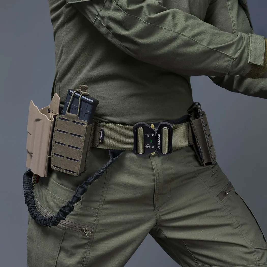 IDOGEAR 2 インチタクティカルベルトクイックリリースメタルバックル MOLLE レーザーメンズベルトレンジャーグリーン 3415