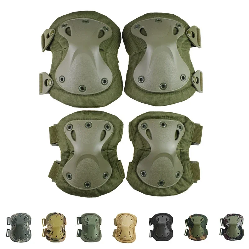 Supporto per ginocchiera tattica Protezione per gomito CS Esercito militare Airsoft Sport all'aria aperta Ginocchiera da caccia Equipaggiamento sicuro Ginocchiere protettive