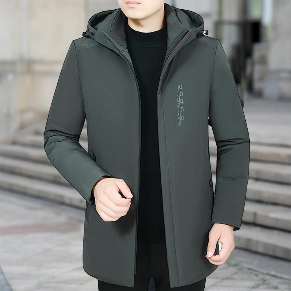 Freizeitjacke Beliebte hübsche männliche Windjacke Winter verdickte Baumwolle gepolsterte mittellange Kapuzenoberbekleidung für das Büro
