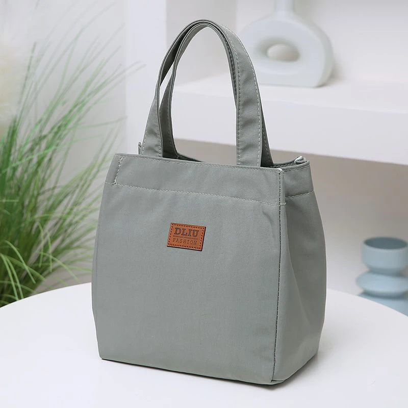 Bolsa Bento Simple de gran capacidad para salir y tomar el almuerzo para trabajar, bolsa de almuerzo con aislamiento de papel de aluminio, bolso de mano 2025